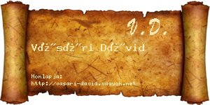 Vásári Dávid névjegykártya